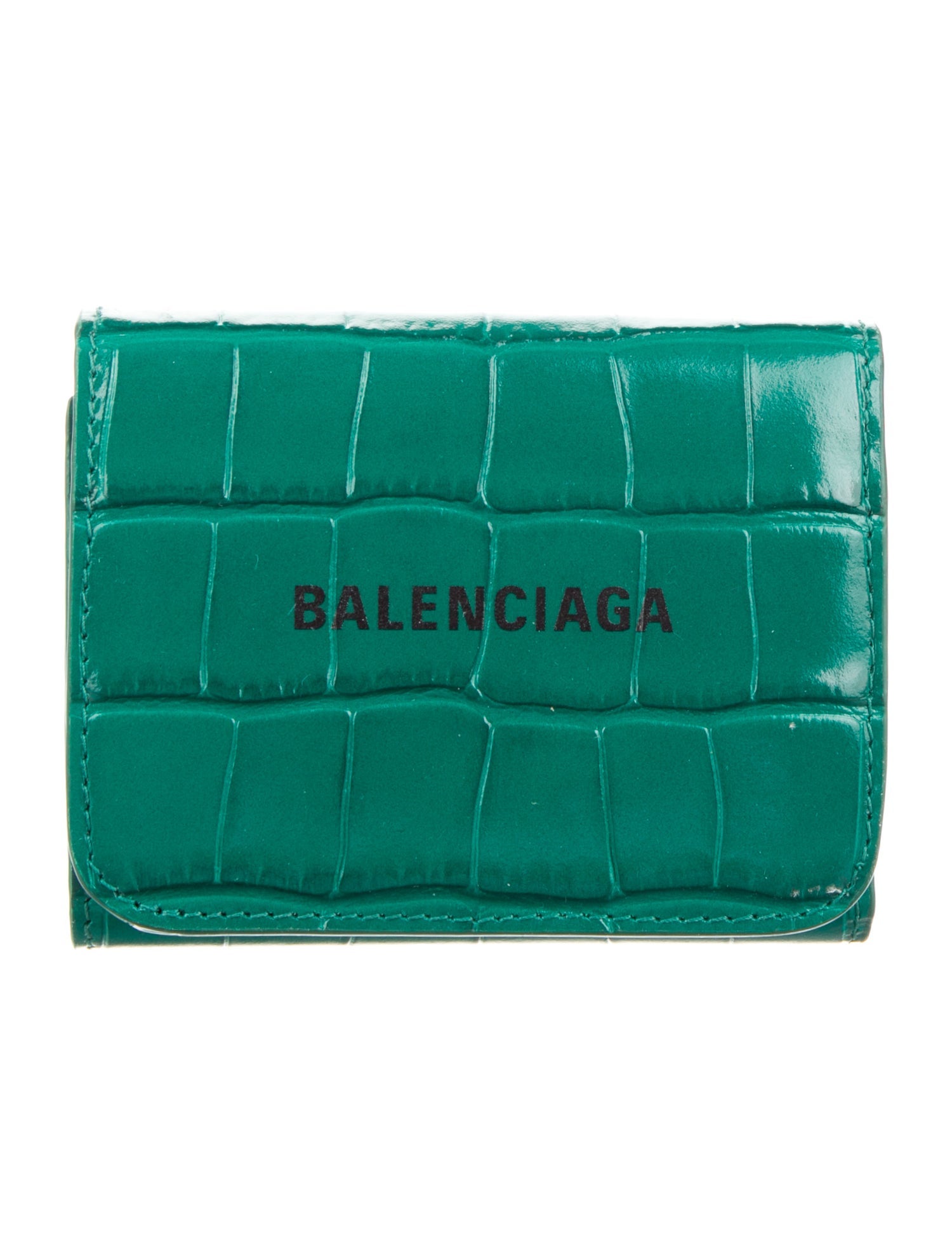 Balenciaga 2022 Embossed Leather Compact Wallet