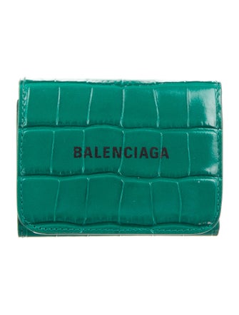 Balenciaga 2022 Embossed Leather Compact Wallet