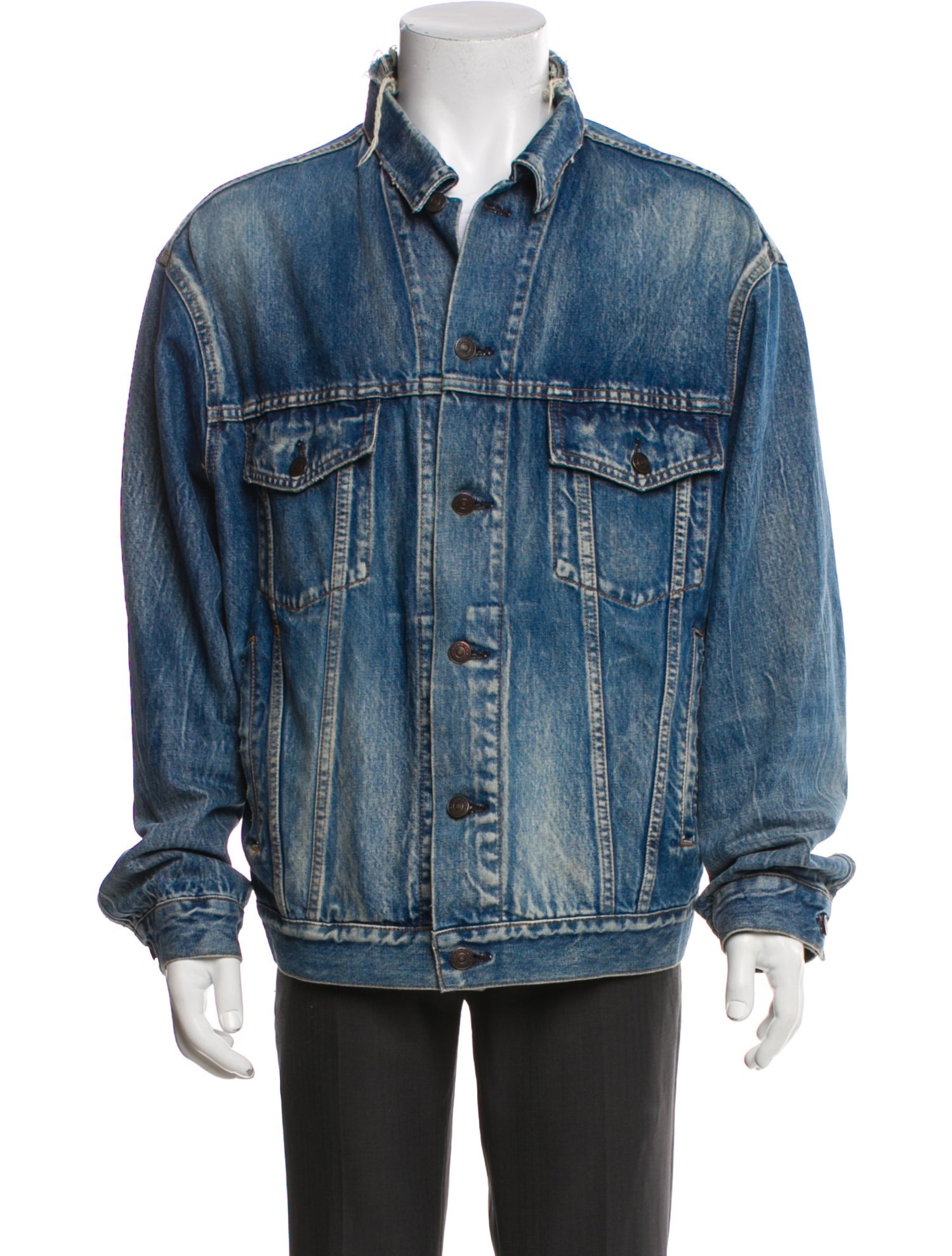 Balenciaga 2017 Printed Denim Jacket