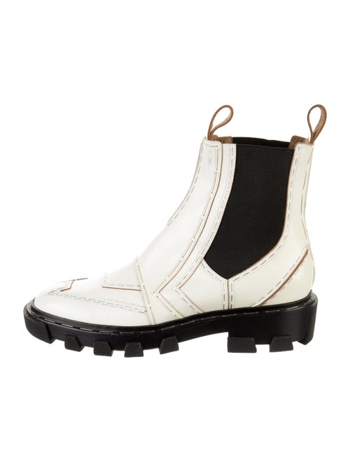Balenciaga Leather Colorblock Pattern Chelsea Boots