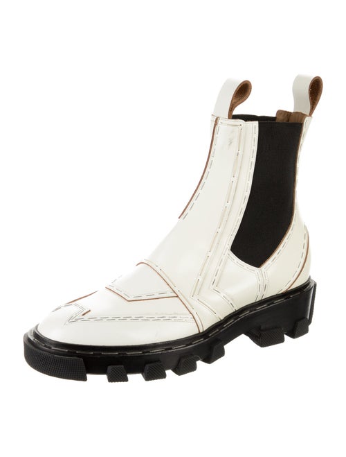 Balenciaga Leather Colorblock Pattern Chelsea Boots