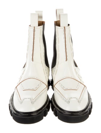 Balenciaga Leather Colorblock Pattern Chelsea Boots