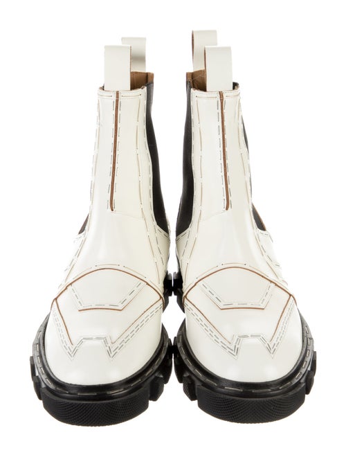 Balenciaga Leather Colorblock Pattern Chelsea Boots