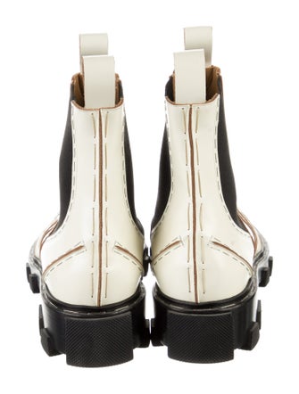 Balenciaga Leather Colorblock Pattern Chelsea Boots