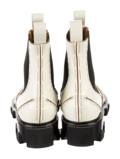 Balenciaga Leather Colorblock Pattern Chelsea Boots