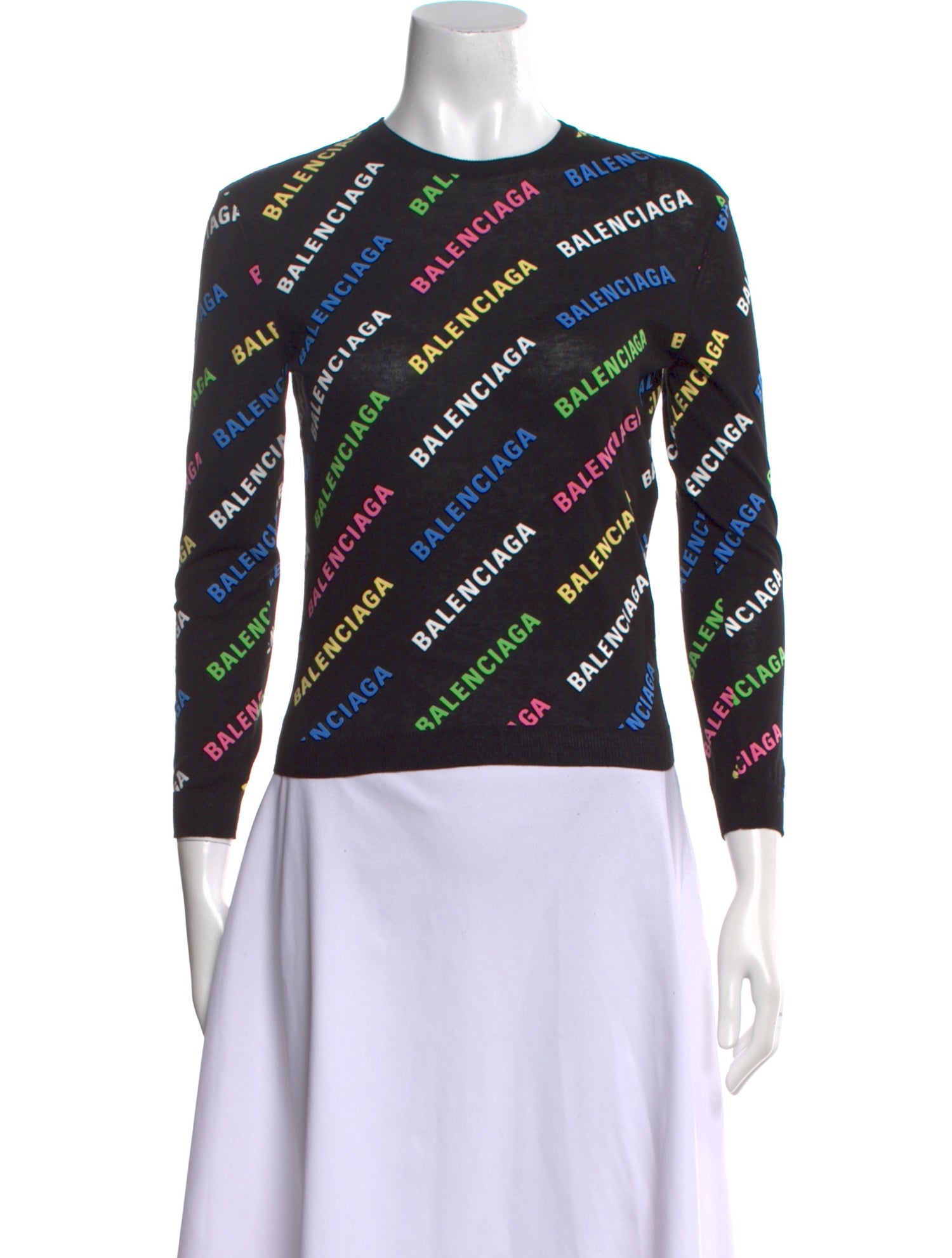 Balenciaga 2021 All Over Logo Sweater w/ Tags