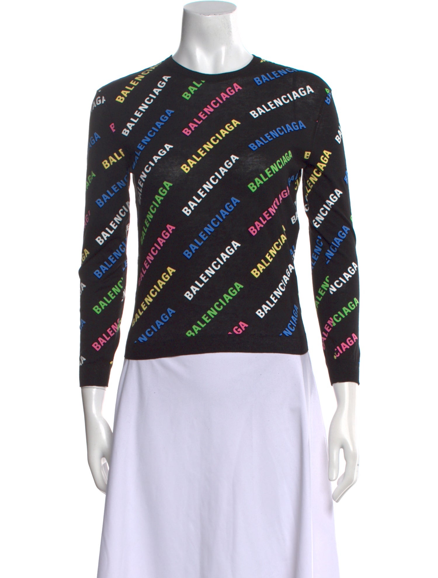 Balenciaga 2021 All Over Logo Sweater w/ Tags