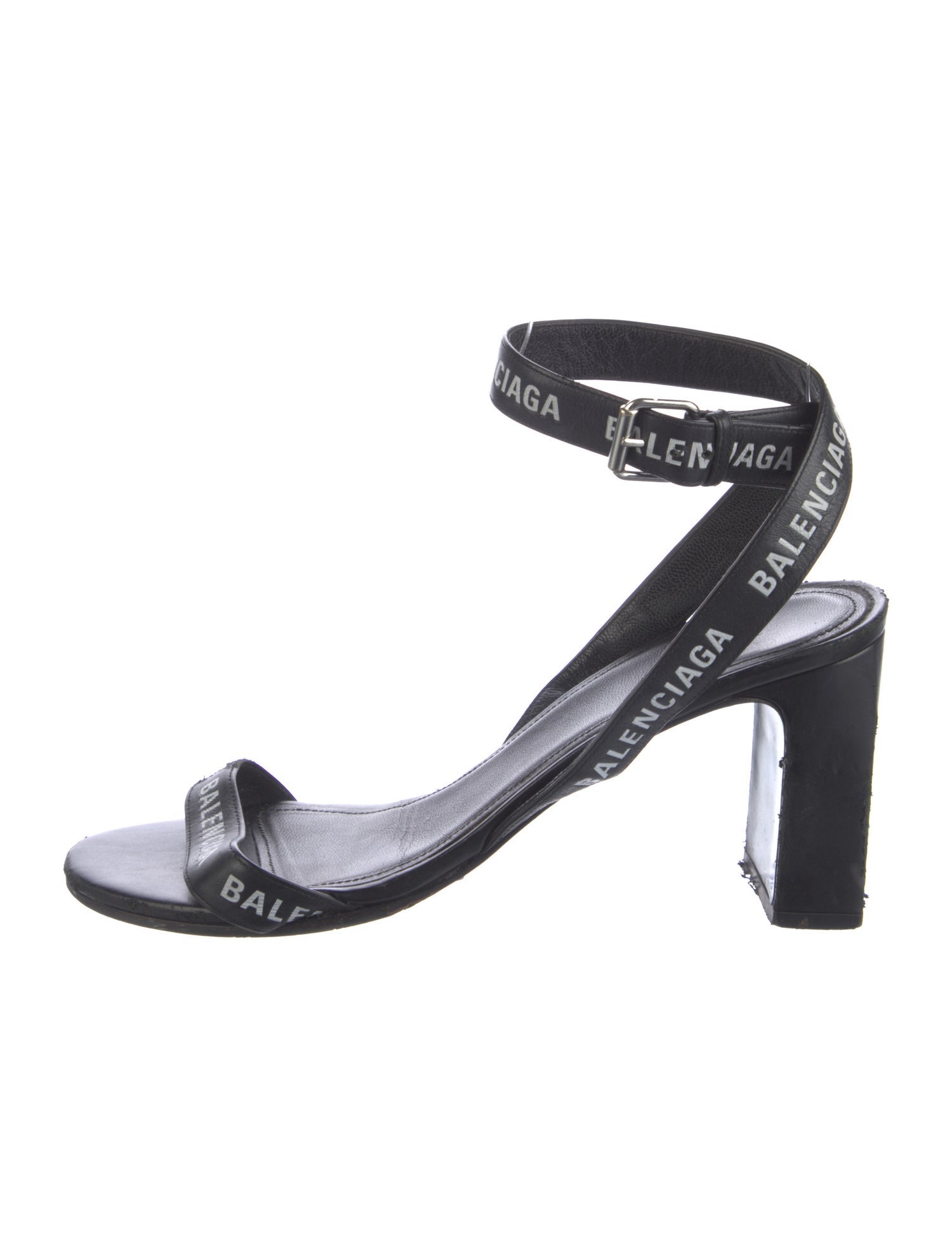 Balenciaga Leather Printed Sandals