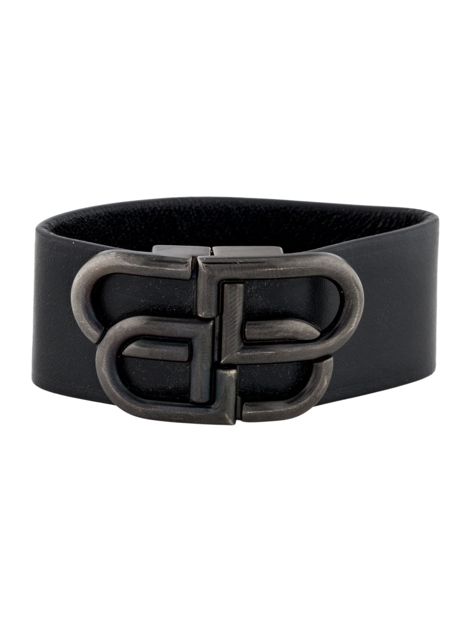 Balenciaga BB Leather Wrap Bracelet
