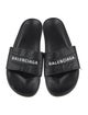 Balenciaga Signature Logo Leather Slides