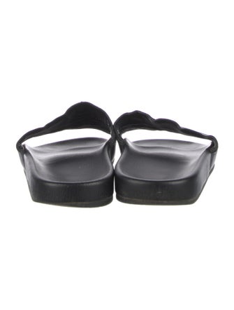 Balenciaga Signature Logo Leather Slides