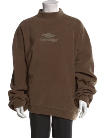 Balenciaga Graphic Print Mock Neck Sweatshirt