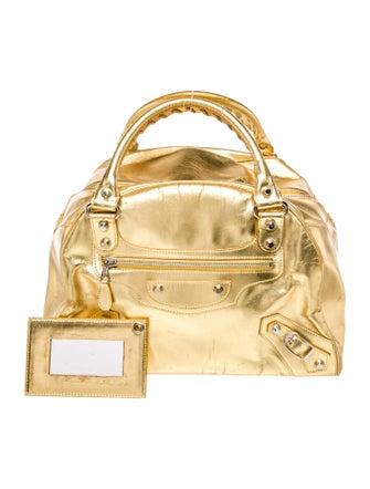 Balenciaga Leather Motocross Bowler Bag