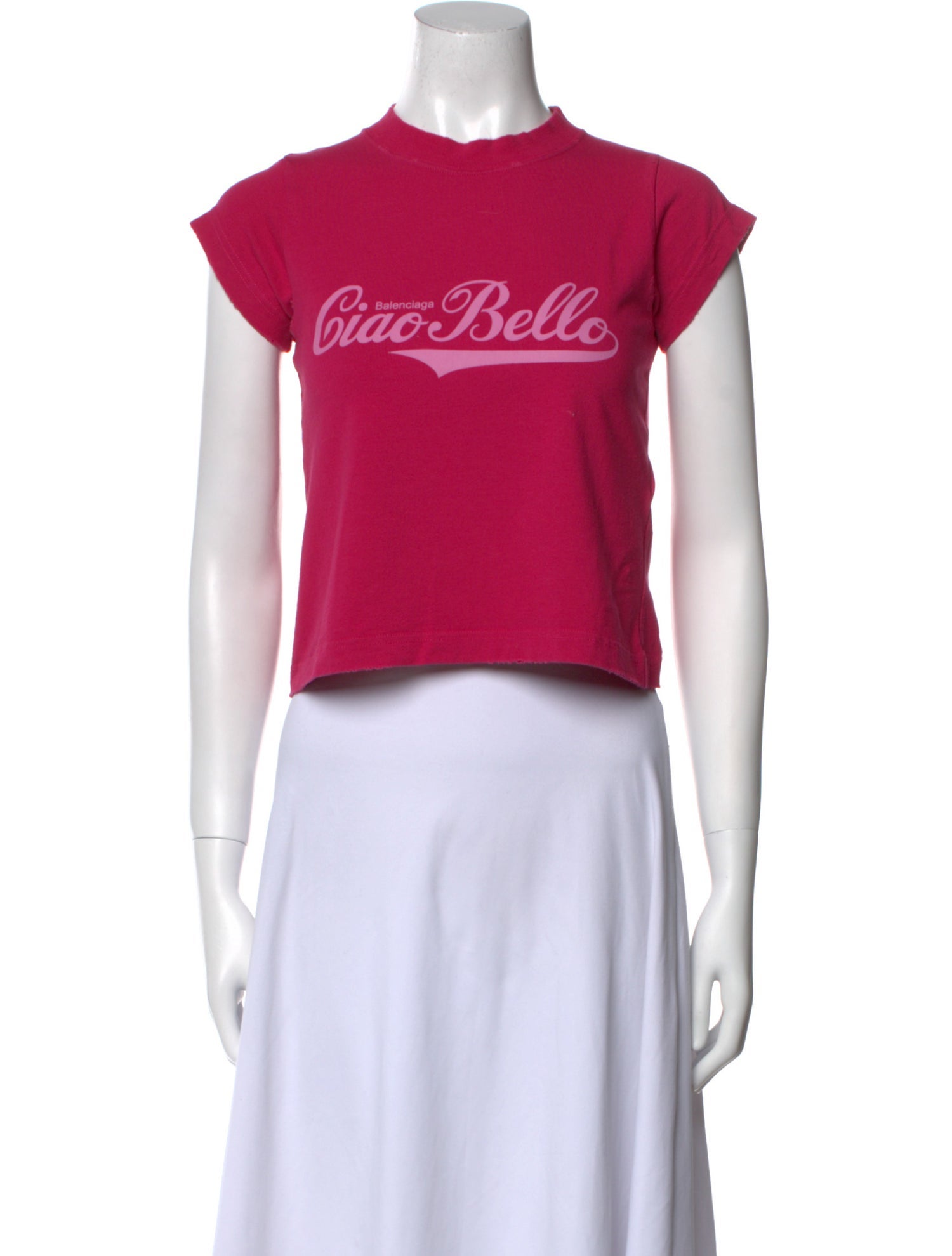 Balenciaga 2024 Graphic Print Crop Top