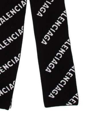 Balenciaga All Over Logo Wool Scarf