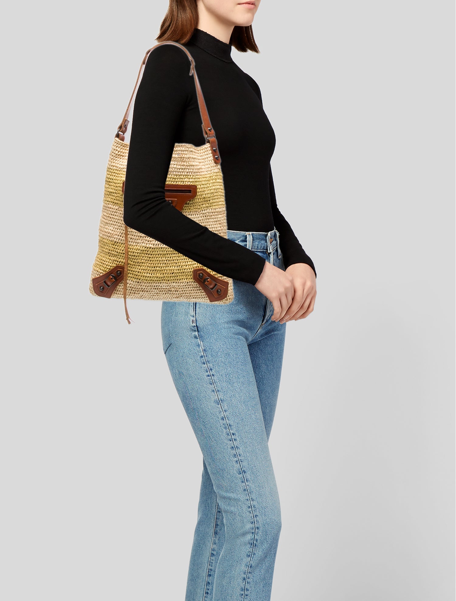 Balenciaga Raffia Crossbody Bag