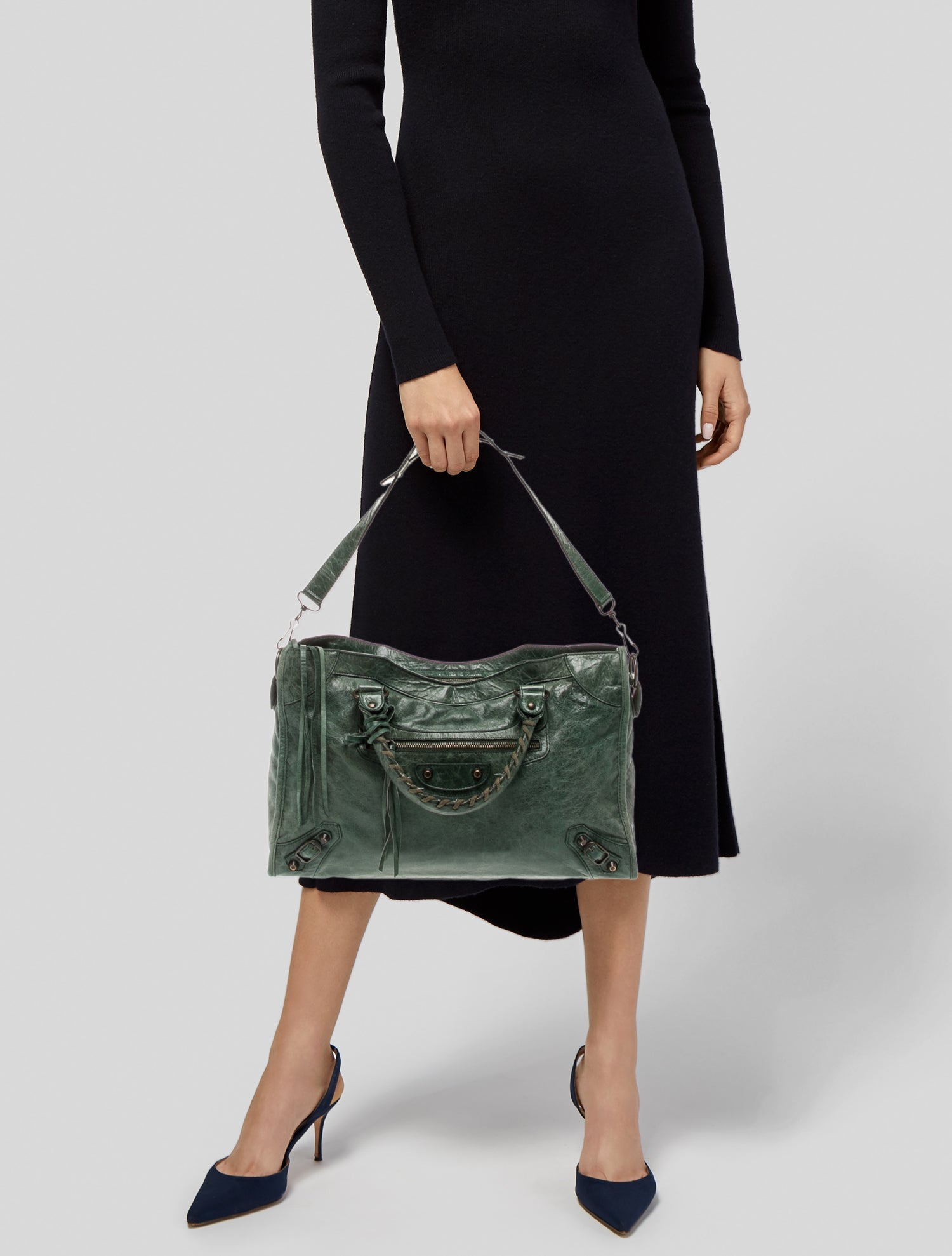 Balenciaga Leather Motocross Classic City Medium