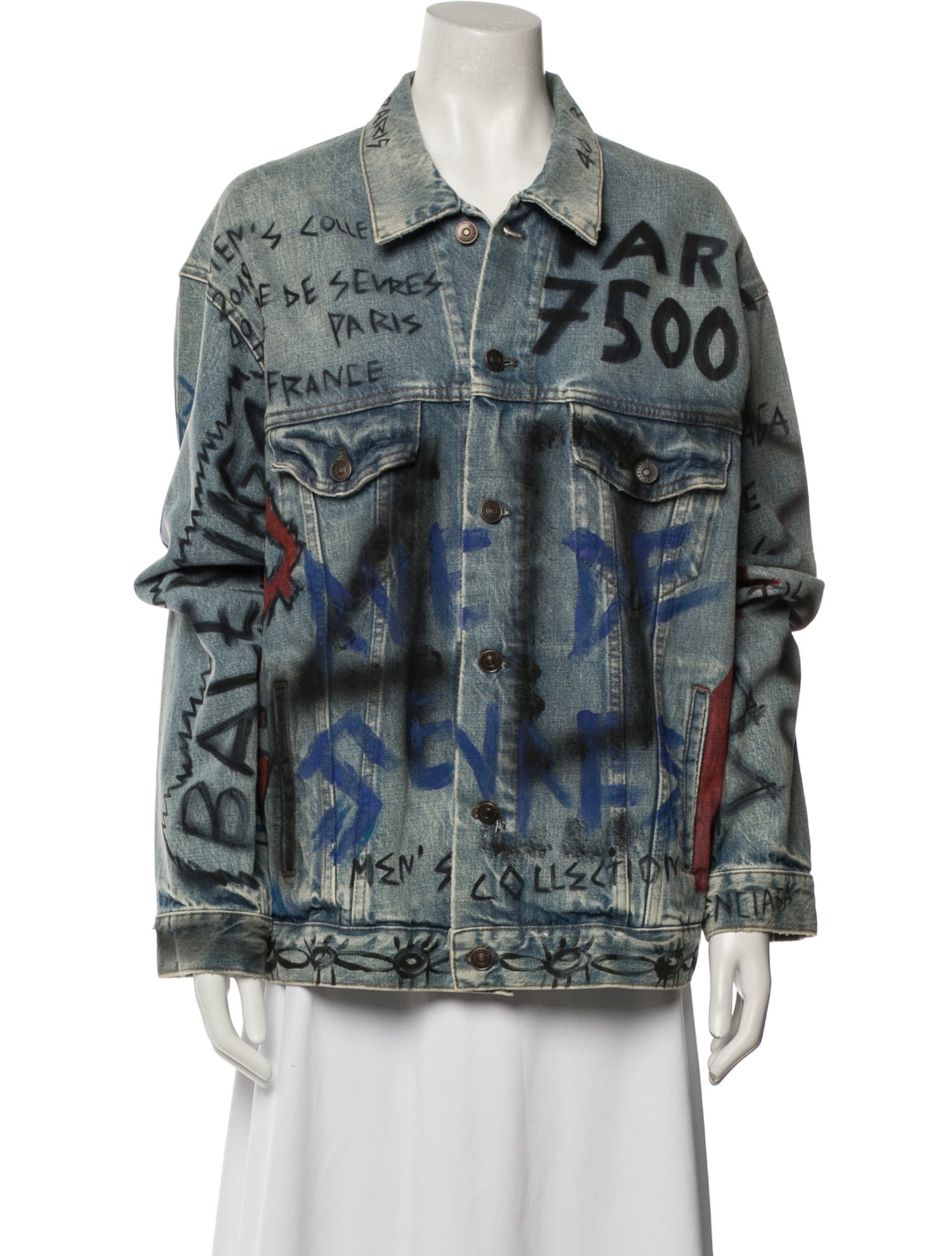 Balenciaga 2018 Printed Denim Jacket