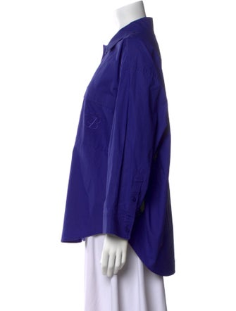 Balenciaga 2021 Long Sleeve Button-Up Top