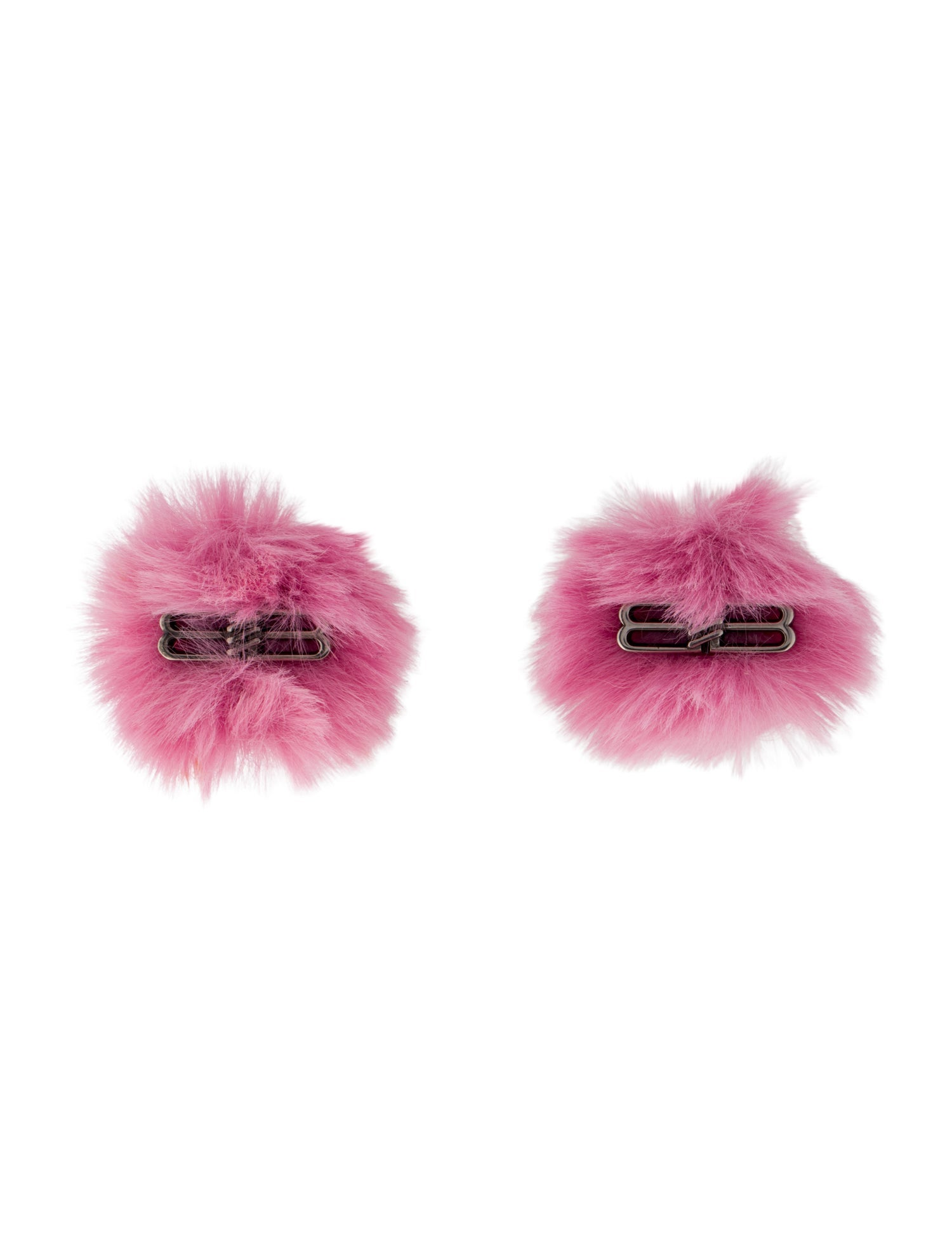 Balenciaga BB Icon Shearling Clip-On Earrings