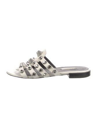 Balenciaga Leather Studded Accents Slides