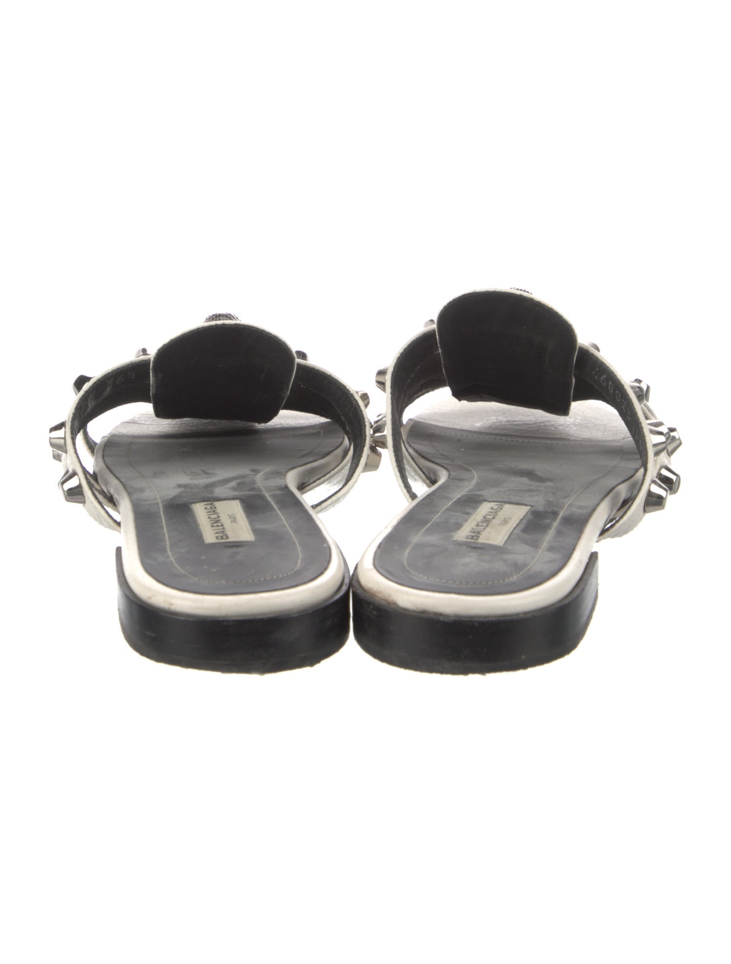 Balenciaga Leather Studded Accents Slides