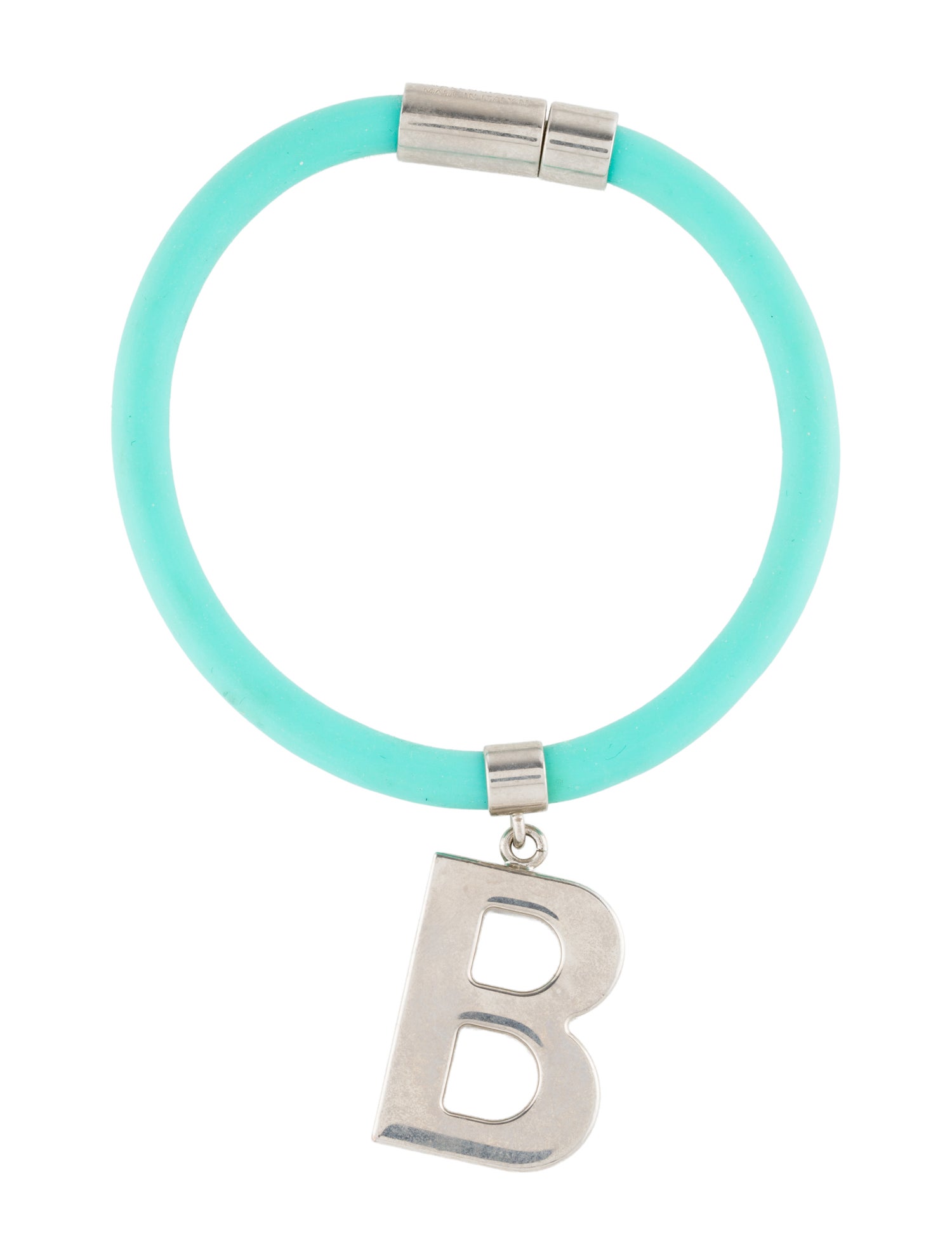 Balenciaga Rubber B Charm Bracelet