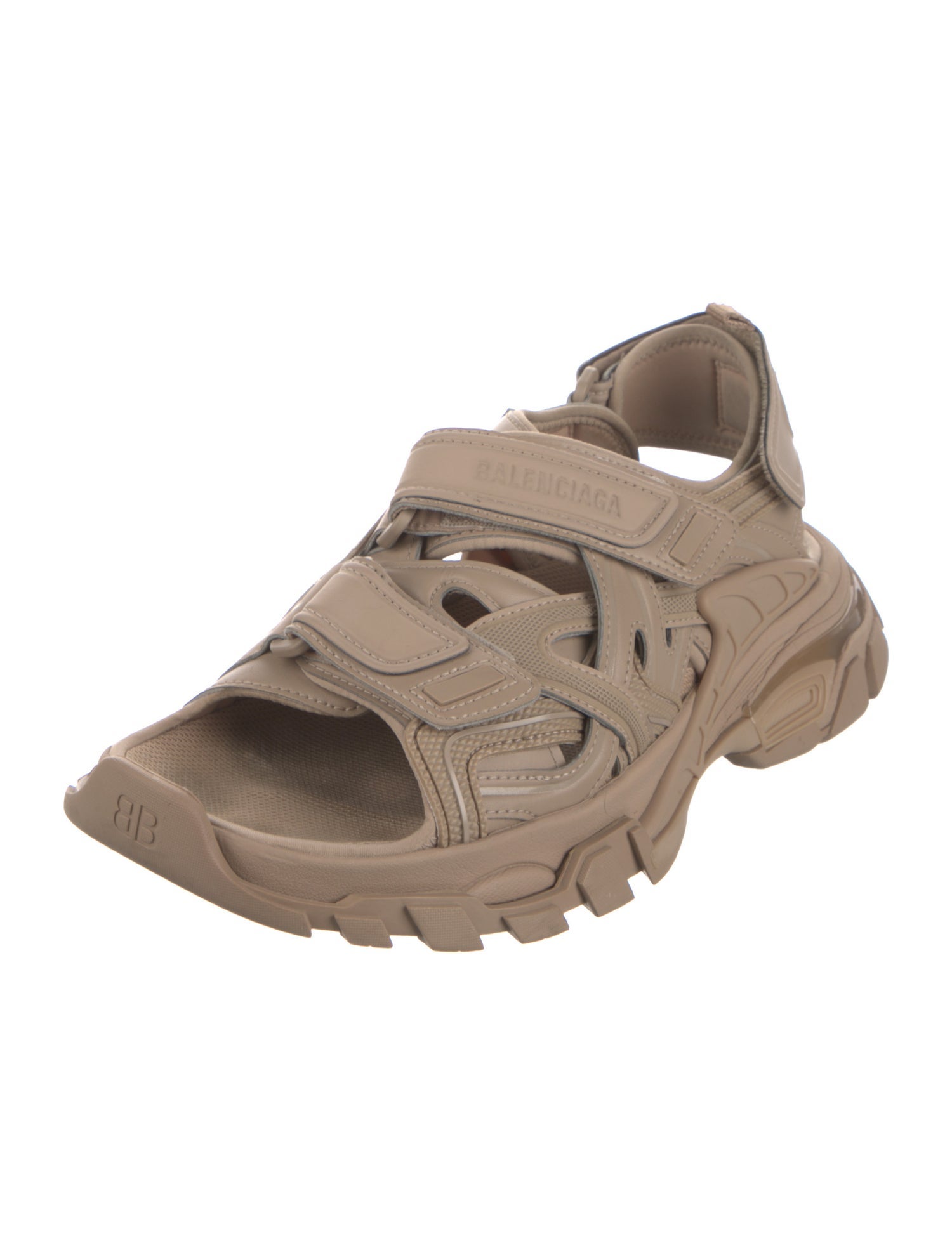 Balenciaga Track Sandal Leather Slingback Sandals