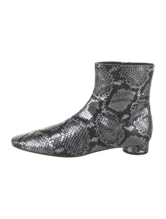 Balenciaga Embossed Leather Animal Print Boots