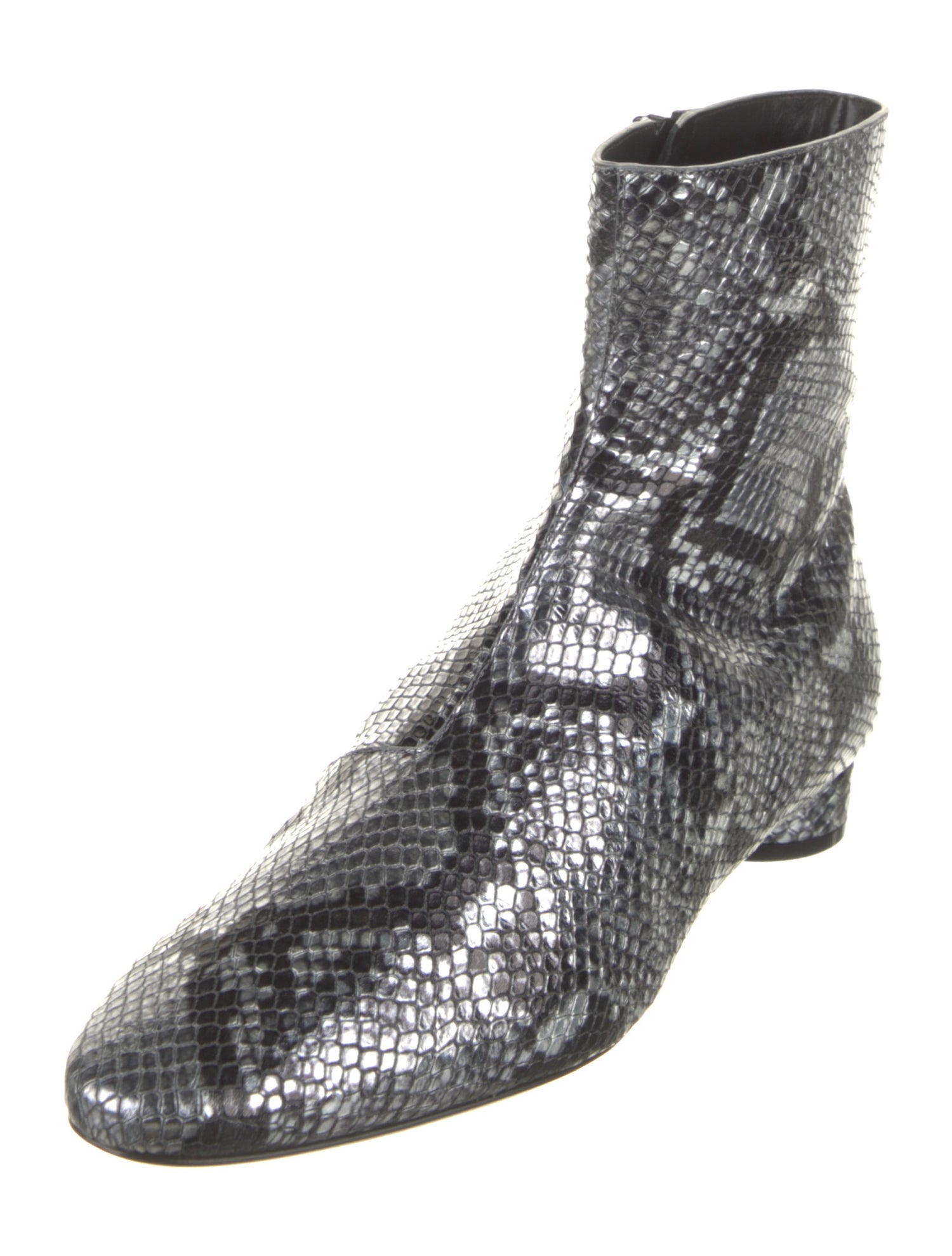 Balenciaga Embossed Leather Animal Print Boots