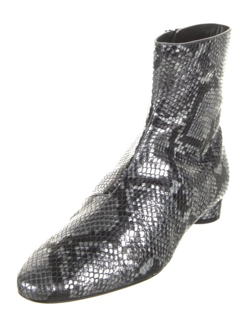 Balenciaga Embossed Leather Animal Print Boots