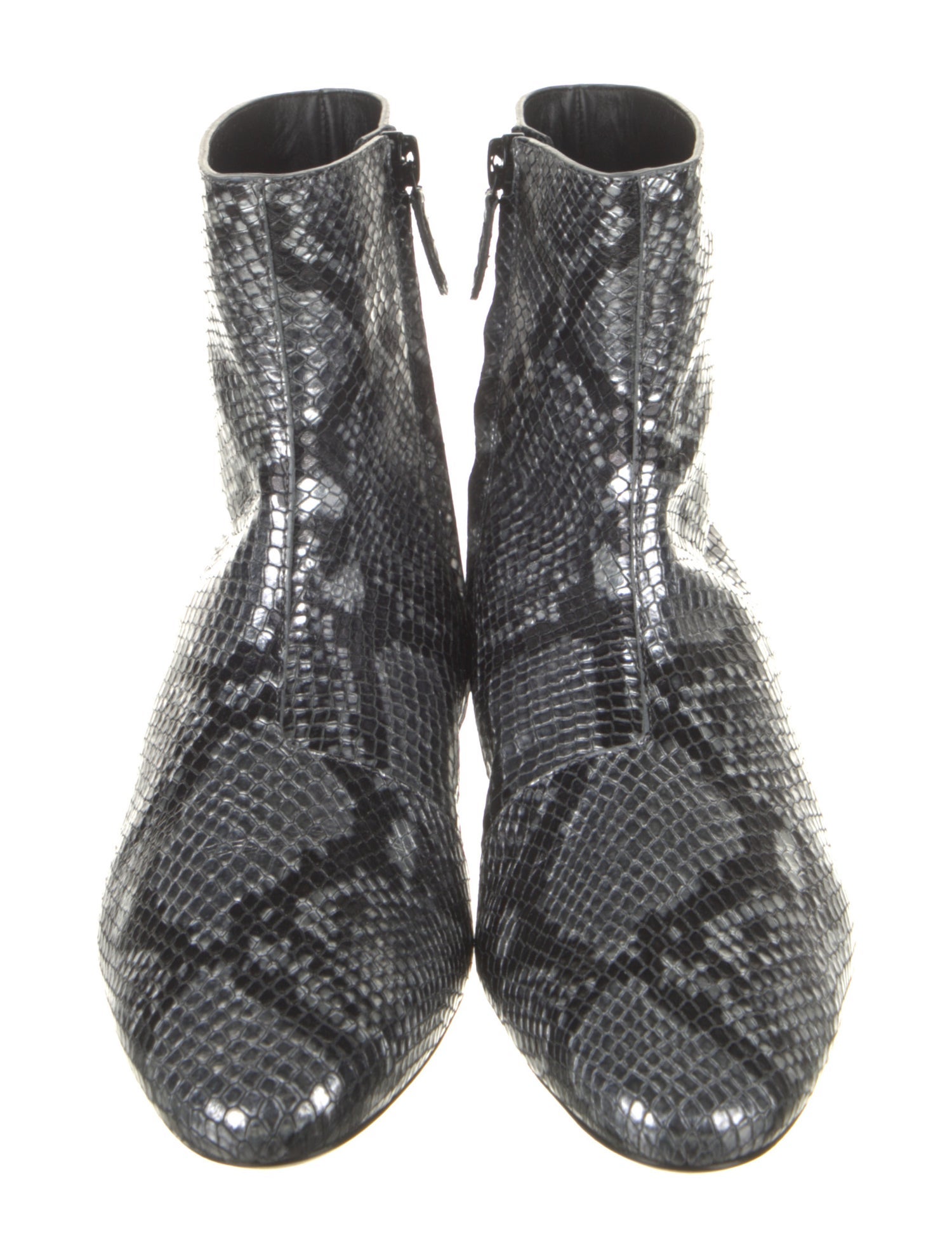 Balenciaga Embossed Leather Animal Print Boots