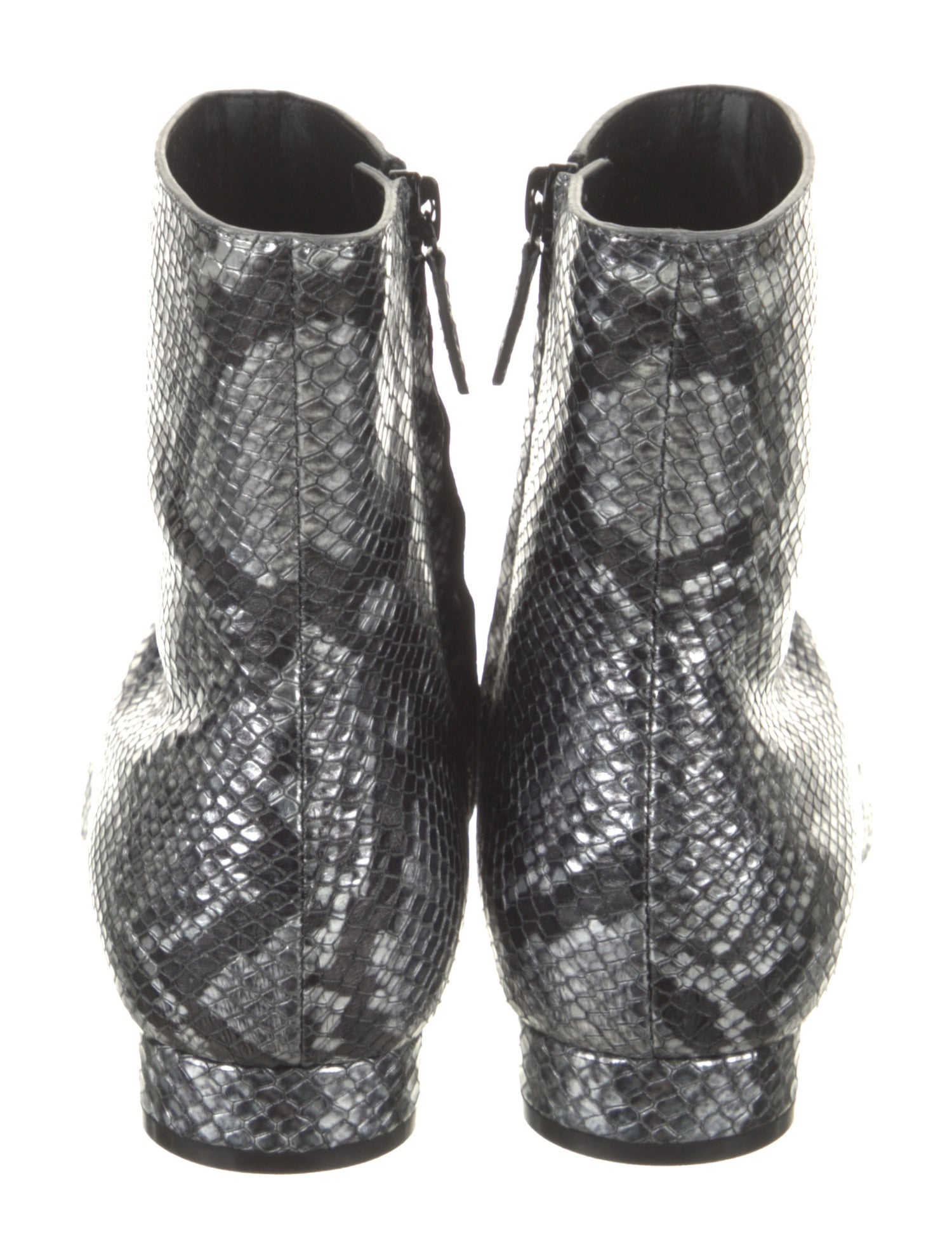 Balenciaga Embossed Leather Animal Print Boots