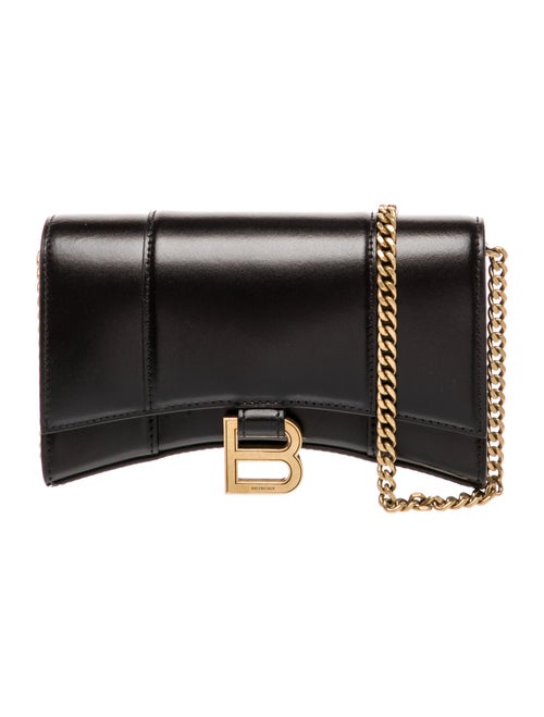 Balenciaga Leather Hourglass Wallet on a Chain 2022