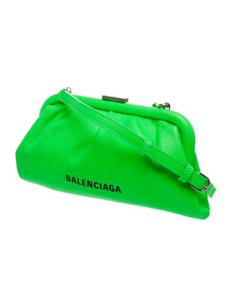 Balenciaga Leather Logo Cloud Clutch XS