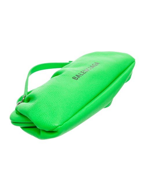 Balenciaga Leather Logo Cloud Clutch XS