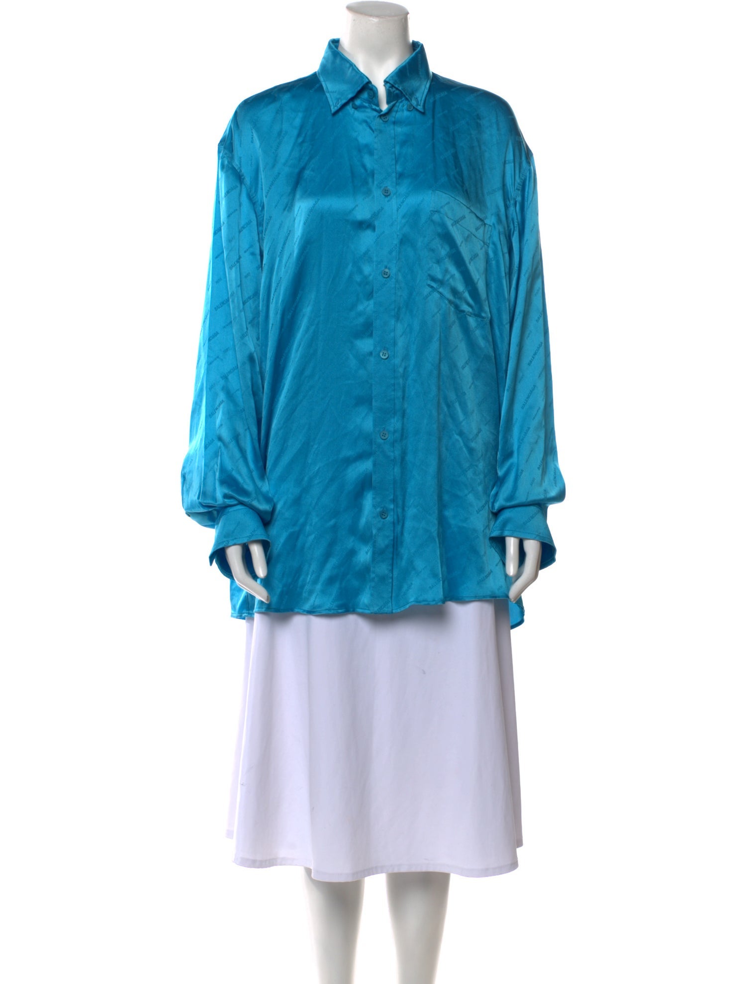 Balenciaga 2022-2023 Silk Button-Up Top