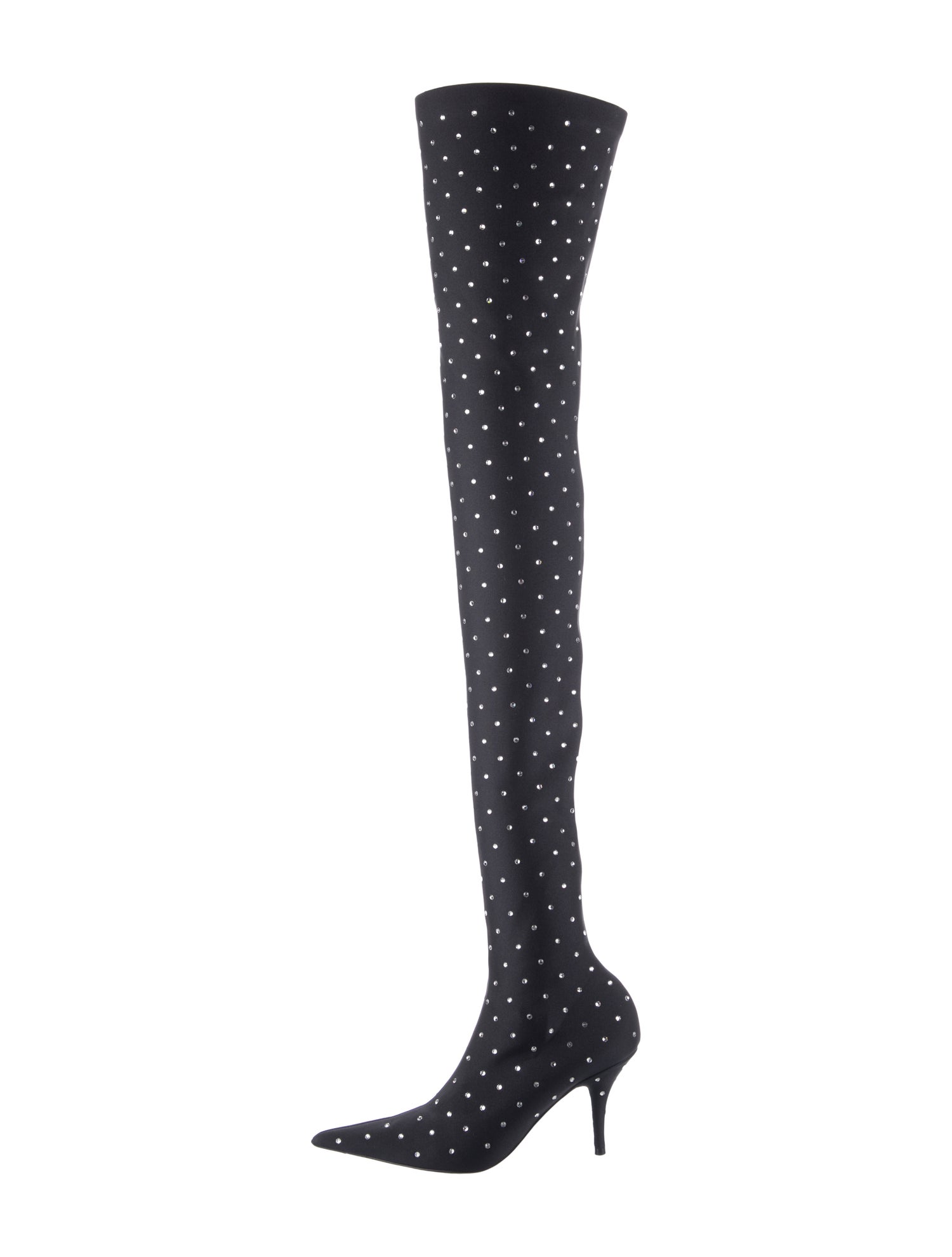 Balenciaga Satin Polka Dot Print Sock Boots