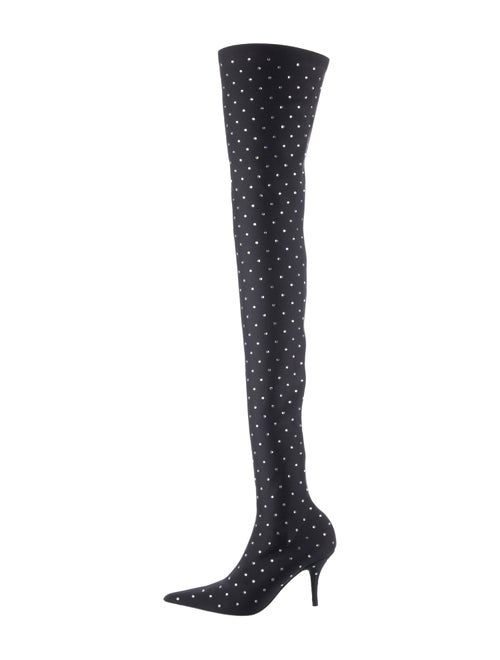 Balenciaga Satin Polka Dot Print Sock Boots