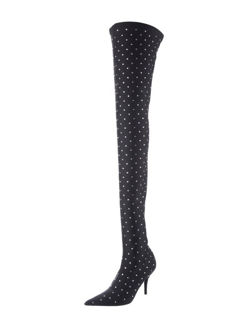 Balenciaga Satin Polka Dot Print Sock Boots