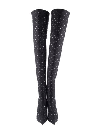 Balenciaga Satin Polka Dot Print Sock Boots