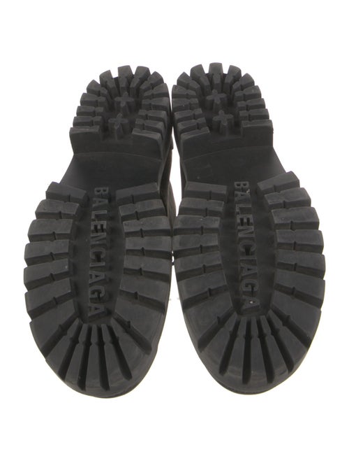 Balenciaga Leather Raw-Edge Trim Combat Boots