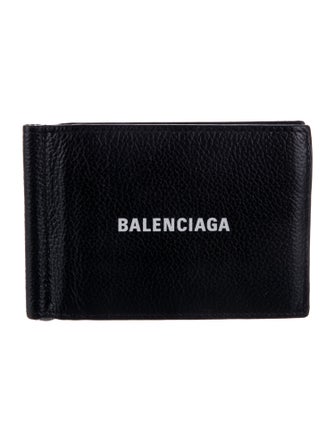 Balenciaga Money Clip Bifold Leather Bifold Wallet
