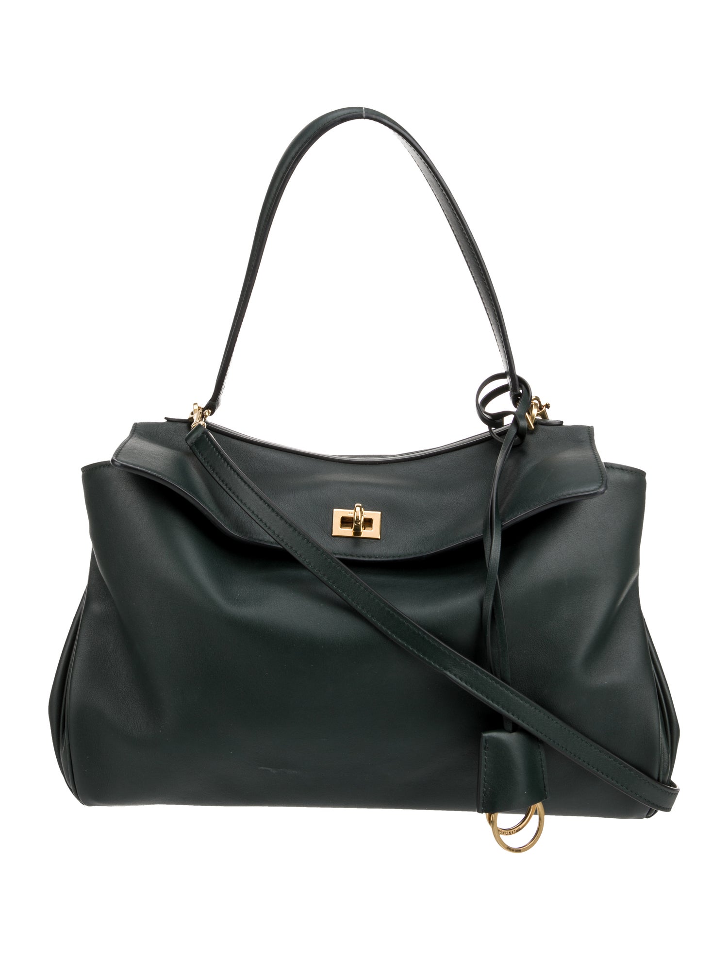 Balenciaga Leather Women's Rodeo Handbag Large in Black Medium 2024