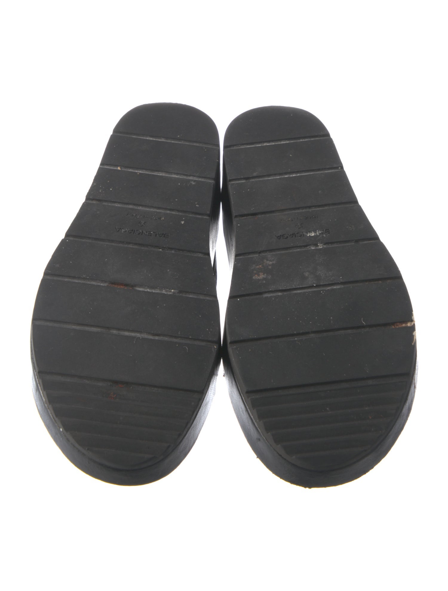 Balenciaga Leather Studded Accents T-Strap Sandals