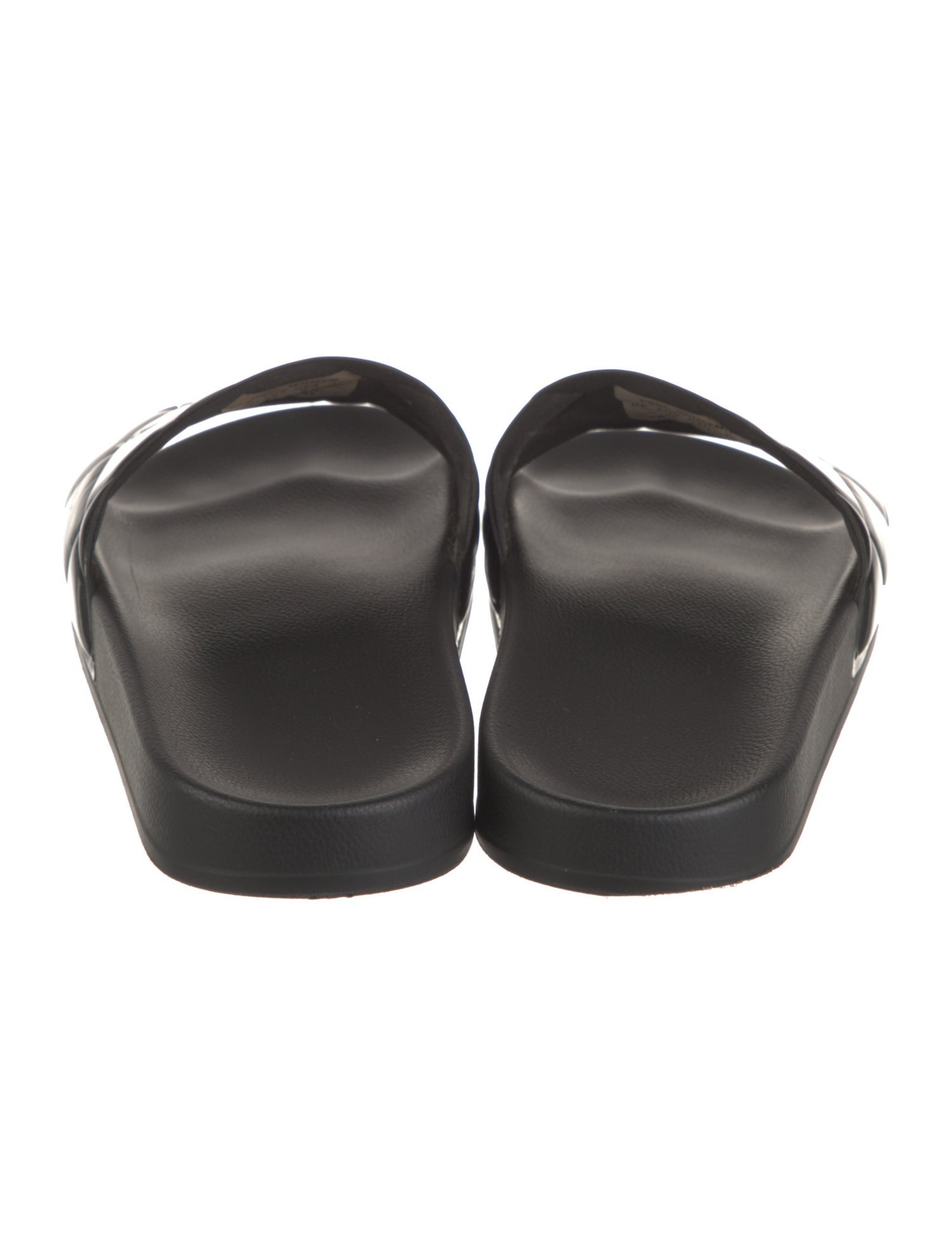 Balenciaga Patent Leather Graphic Print Slides