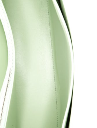 Balenciaga Leather Shiny Paper Calfskin Floral Printed Large Crush Sling Bag Green