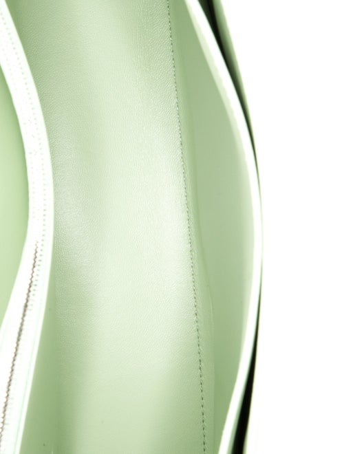 Balenciaga Leather Shiny Paper Calfskin Floral Printed Large Crush Sling Bag Green