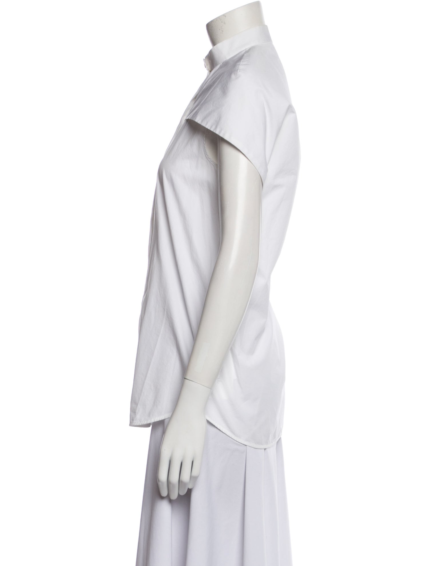 Balenciaga 2013 Mock Neck Button-Up Top