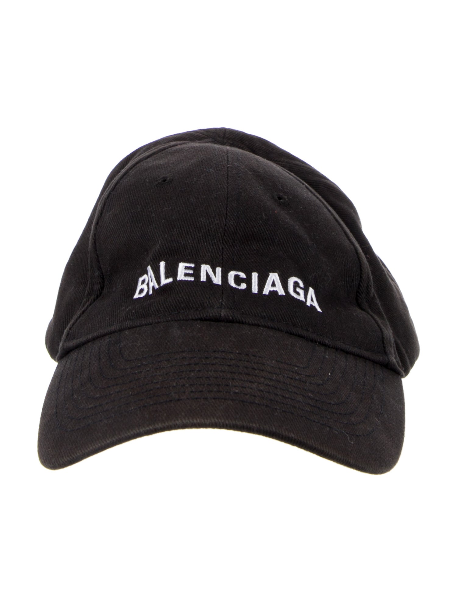 Balenciaga Men's Black Embroidered Cotton Baseball Cap